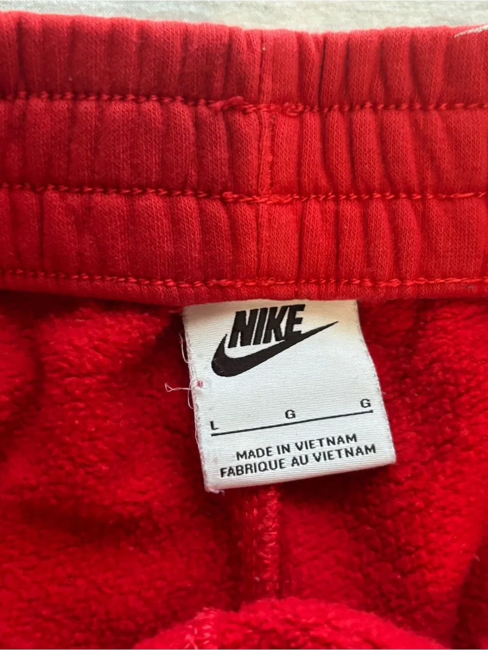 Nike Youth Red Fleece All Over Swoosh Print Jogger Sweatpants Size L